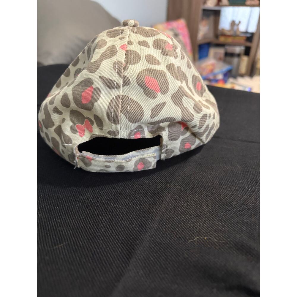 Disney Junior Minnie Mouse Leopard Print Baseball Cap Corduroy Brim Adjustable - Picture 2 of 4